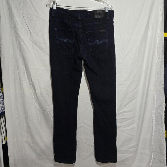 Nudie Jeans Co 100% Organic Cotton Lean Dean Jeans - Dry Black Indigo - Sz 33x34 - Picture 3 of 8